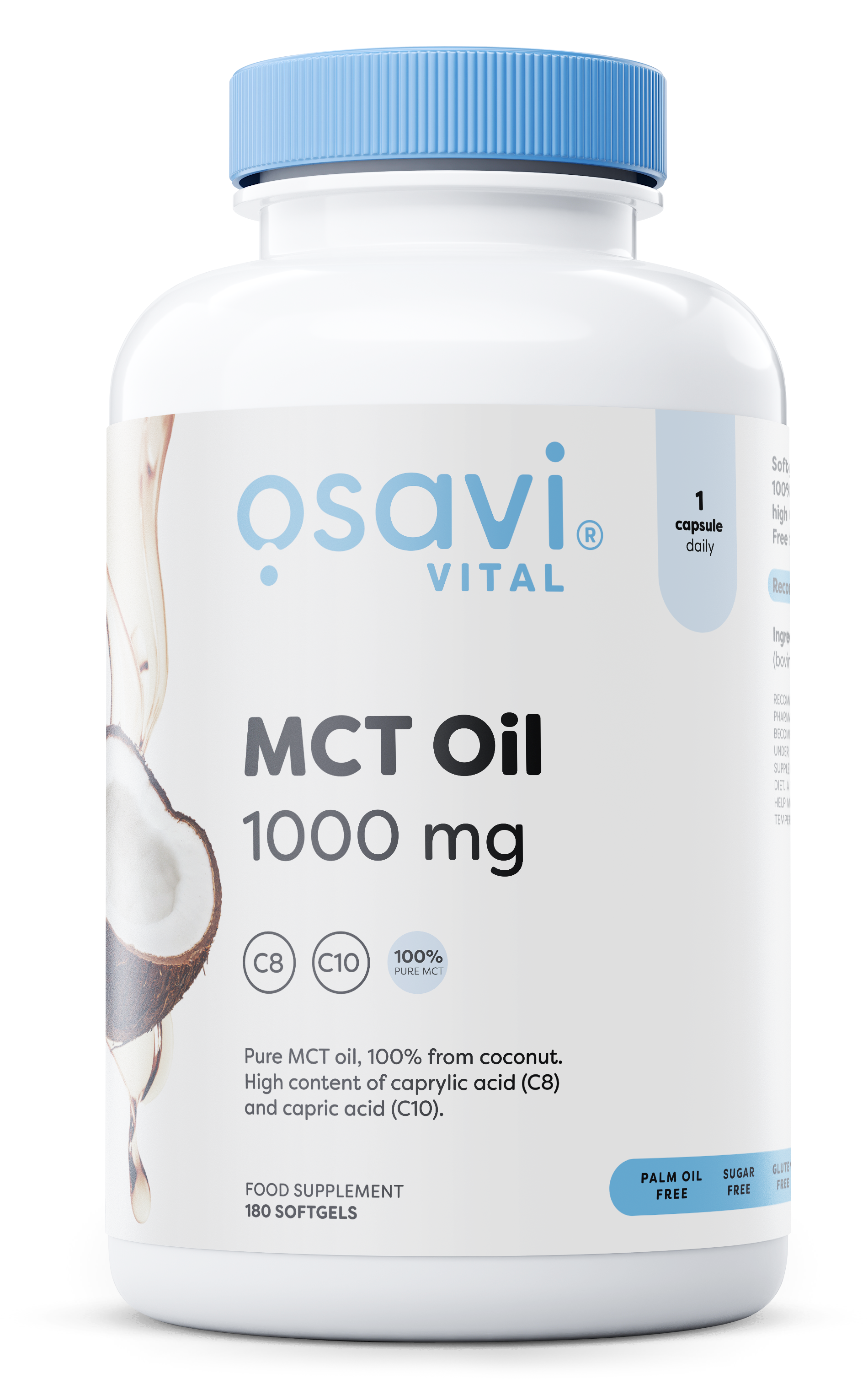 Produkto nuotrauka: Osavi MCT Oil, 1000mg - 180 minkštųjų kapsulių