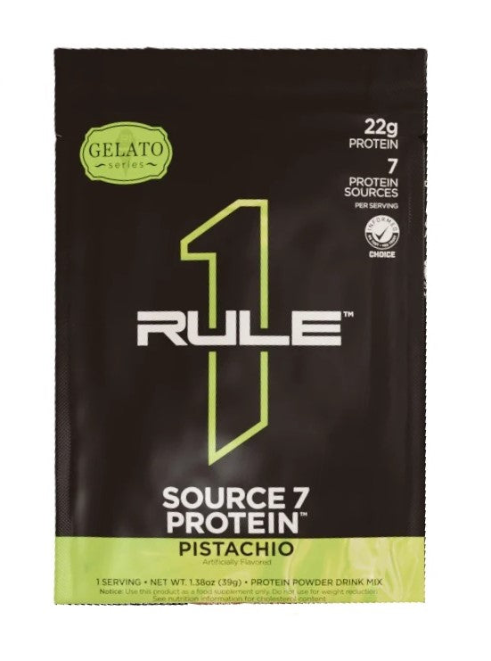 Rule One Source7 olbaltumvielas, pistāciju saldējums – 39 g (1 porcija)