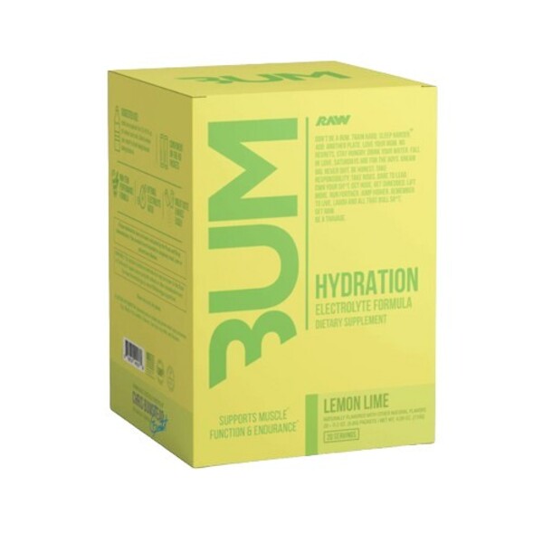 Raw Nutrition Bum Hydration pulveris ar citronu un laima garšu – 20 x 5,8 g