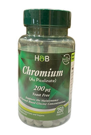 Holland & Barrett hroma pikolināts, 200 mkg – 250 tabletes