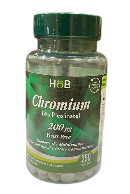 Holland & Barrett hroma pikolināts, 200 mkg – 250 tabletes