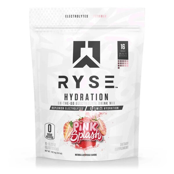 RYSE mitrinošās paciņas, rozā burbuļu garša – 16 x 6,4 g