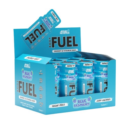 Applied Nutrition Bodyfuel enerģijas dzērieni, melleņu-aveņu garša – 12 x 60 ml.