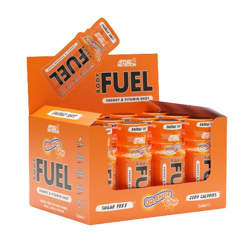 Applied Nutrition Bodyfuel enerģijas šoti, apelsīnu garša – 12 x 60 ml.