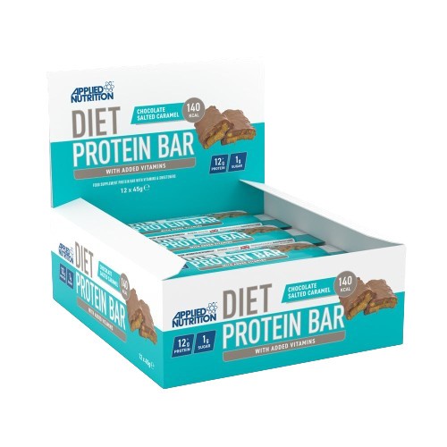 Applied Nutrition Diet proteīna batoniņš, šokolādes un sālītās karameles garša – 12 x 45 g