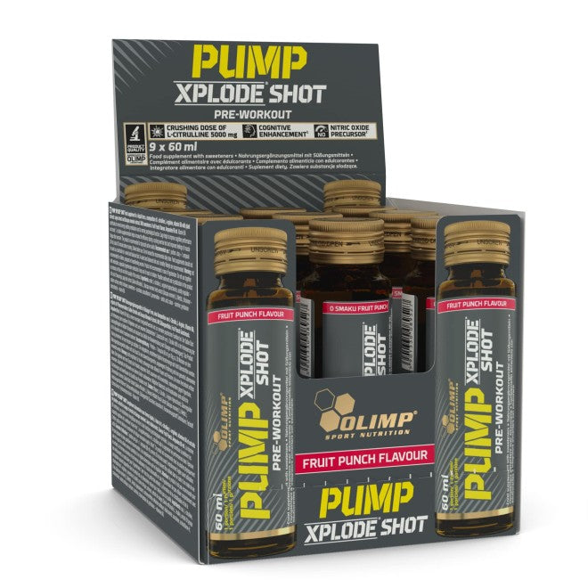 Olimp Nutrition Pump Xplode Shot, augļu garša – 9 x 60 ml.