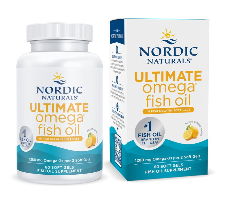 Nordic Naturals Omega-3 zivju želatīnā, 1280 mg ar citrona garšu – 60 kapsulas