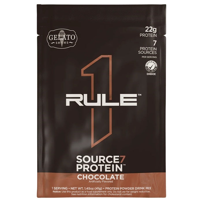 Rule One Source7 olbaltumvielas, šokolādes saldējums – 41 g (1 porcija)