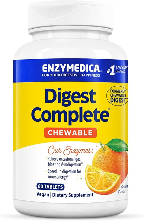 Enzymedica Digest Complete košļājamās tabletes ar apelsīnu garšu – 60 tabletes