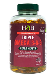 Holland & Barrett augstas stiprības trīskāršās Omega 3-6-9 – 120 kapsulas