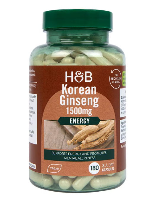 Holland & Barrett Korejas žeņšeņs, 1500 mg – 180 kapsulas