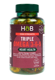 Holland & Barrett augstas stiprības trīskāršās omega 3 - 6 - 9 – 60 kapsulas