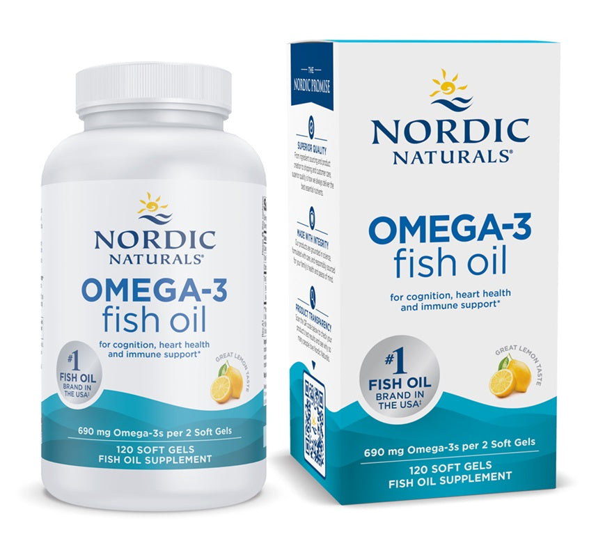 Nordic Naturals Omega - 3, 690 mg ar citronu garšu – 120 kapsulas