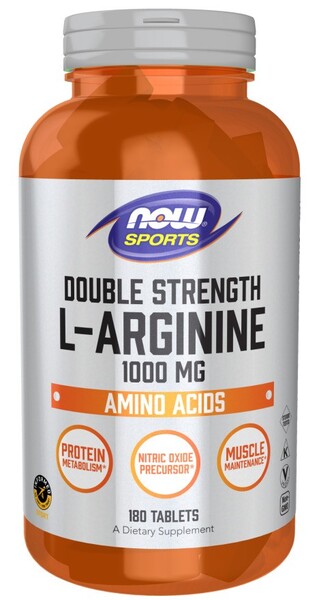 NOW Foods L-arginīns, 1000 mg – 180 tabletes