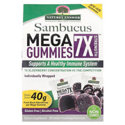 Nature's Answer Sambucus Mega Gummies 7X stipruma gumijas ar melnajiem plūškoka augļiem – 30 gumijas