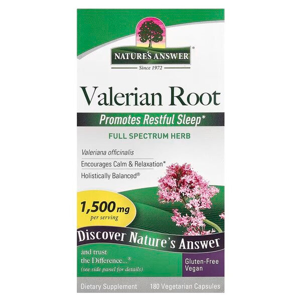 Nature's Answer baldriāna sakne, 1500 mg – 180 kapsulas