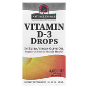 Nature's Answer D3 vitamīna pilieni, 4000 SV – 15 ml.