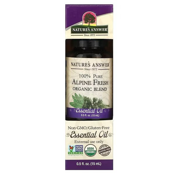 Nature's Answer 100 % tīra Alpu svaiguma ēterisko eļļu maisījums – 15 ml.