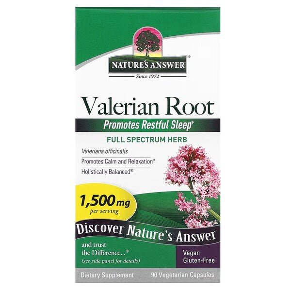 Nature's Answer baldriāna sakne, 1500 mg – 90 kapsulas