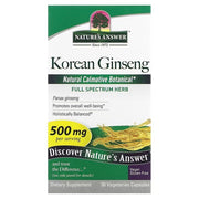 Nature's Answer Korejas žeņšeņs, 500 mg – 50 kapsulas