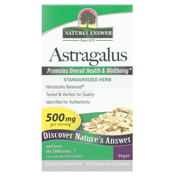 Nature's Answer astragalus sakne, 500 mg – 60 kapsulas