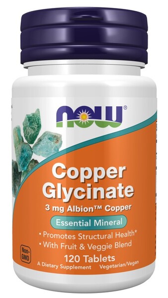 Produkto nuotrauka: NOW Foods Copper Glycinate - 120 tablečių