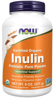 NOW Foods inulīna prebiotiku tīrs pulveris – 227 g