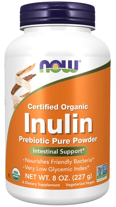 NOW Foods inulīna prebiotiku tīrs pulveris – 227 g