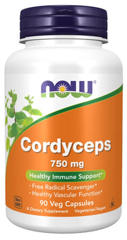 NOW Foods kordiceps, 750 mg – 90 kapsulas
