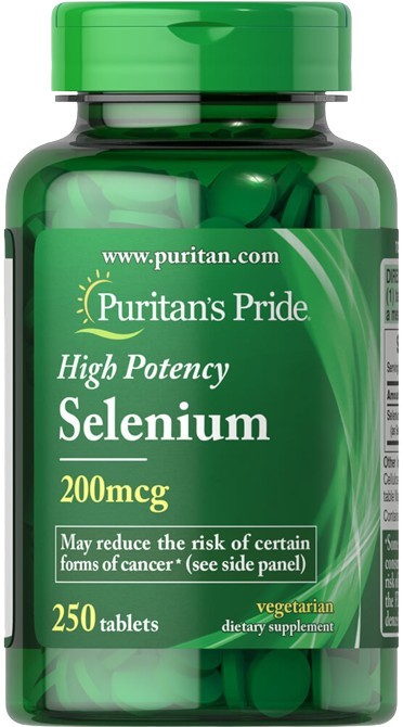 Puritan's Pride selēns, 200 mkg – 250 tabletes
