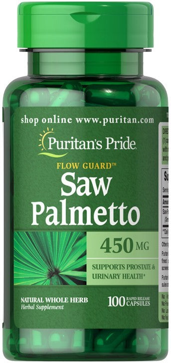 Puritan's Pride sabalpalmas ekstrakts, 450 mg – 100 kapsulas
