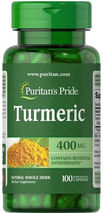 Puritan's Pride kurkuma, 400 mg – 100 kapsulas