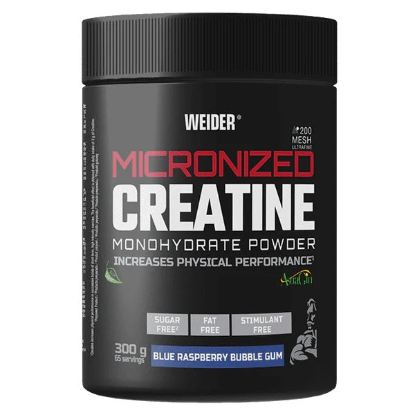 Weider mikronizēts kreatīns, melleņu aveņu garšas košļājamā gumija - 300 g