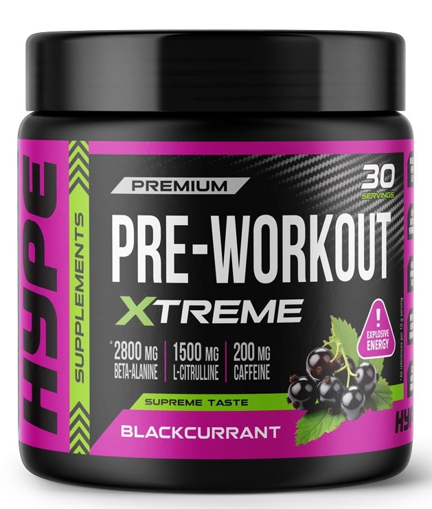 Hype Pre - Workout Xtreme, melnie rīsi – 300 g