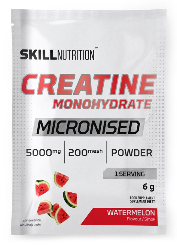 Skill Nutrition mikronizēts kreatīna monohidrāts ar arbūzu garšu – 6 g (1 porcija)