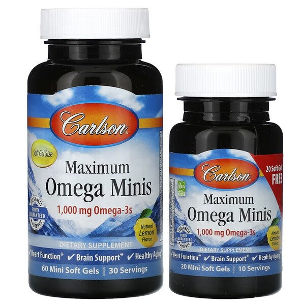 Carlson Labs Maximum Omega Minis — 60 + 20 želejas
