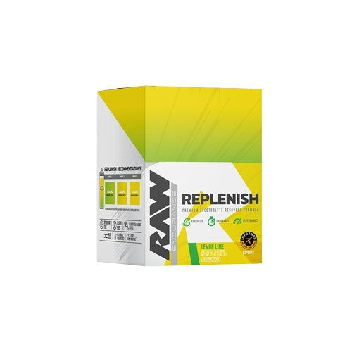 Raw Nutrition Replenish ar citrona un laima garšas pulveri – 20 paciņas