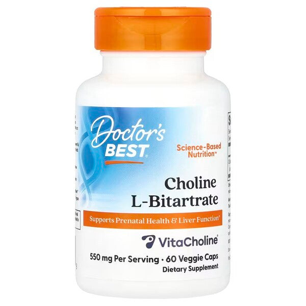 Doctor's Best holīna L-bitartrāts, 550 mg – 60 kapsulas