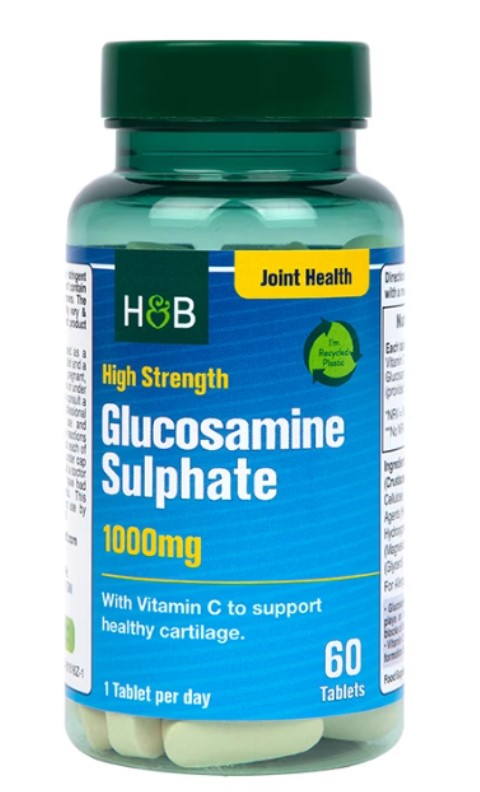 Holland & Barrett glikozamīna sulfāts, 1000 mg – 60 tabletes
