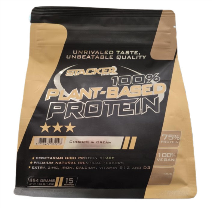 Stacker2 Europe 100% augu izcelsmes proteīna pulveris, cepumi un krējums – 454 g