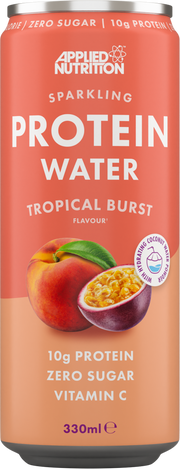 Applied Nutrition gāzēts proteīna ūdens Tropical Burst – 12 x 330 ml.