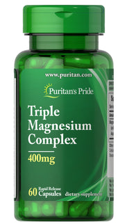 Puritan's Pride trīskāršais magnija komplekss, 400 mg – 60 kapsulas
