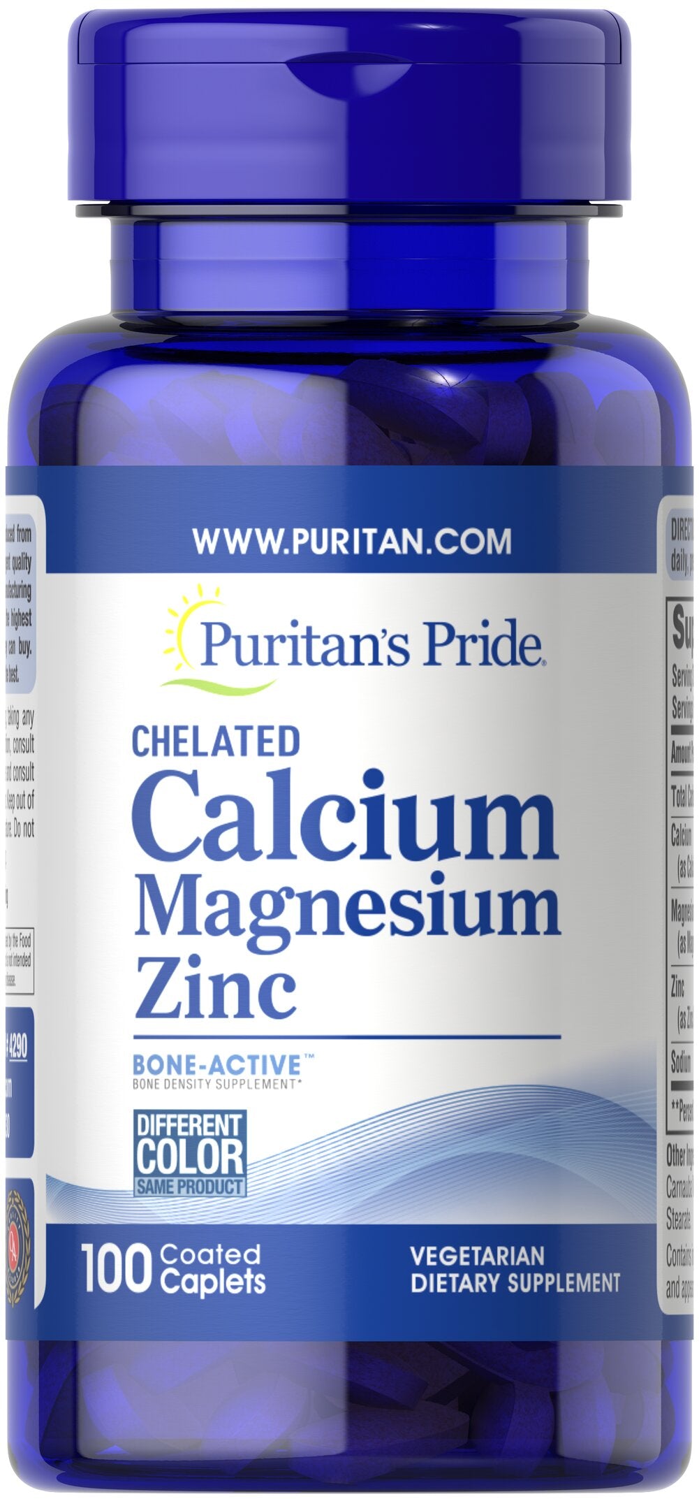 Puritan's Pride Kalcijs, Magnijs un Cinks – 100 kapsulas