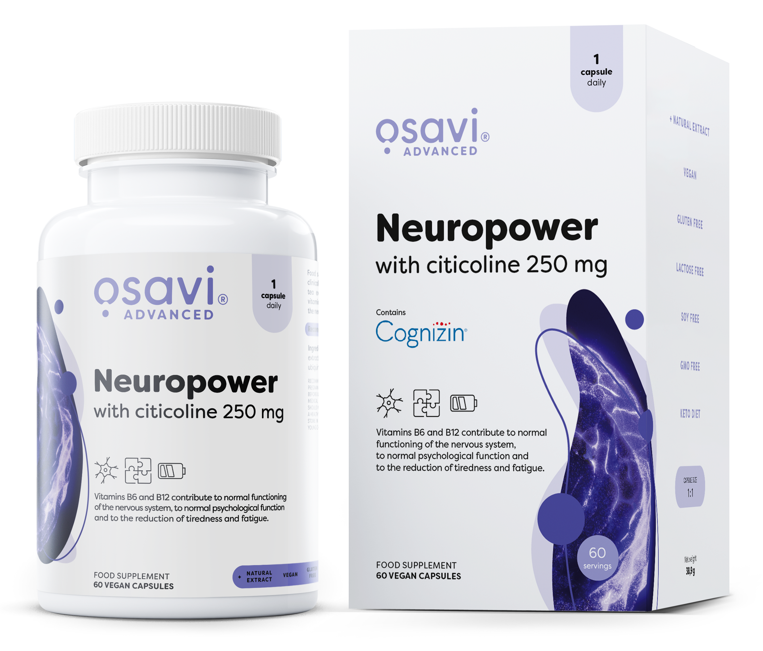Produkto nuotrauka: Osavi Neuropower with Citicoline, 250mg - 60 vegan caps