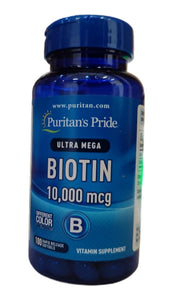 Puritan's Pride biotīns, 10000 mcg – 100 kapsulas