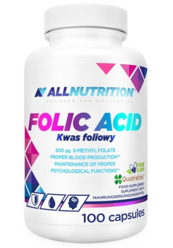 Allnutrition folijskābe, 600 mkg – 100 kapsulas