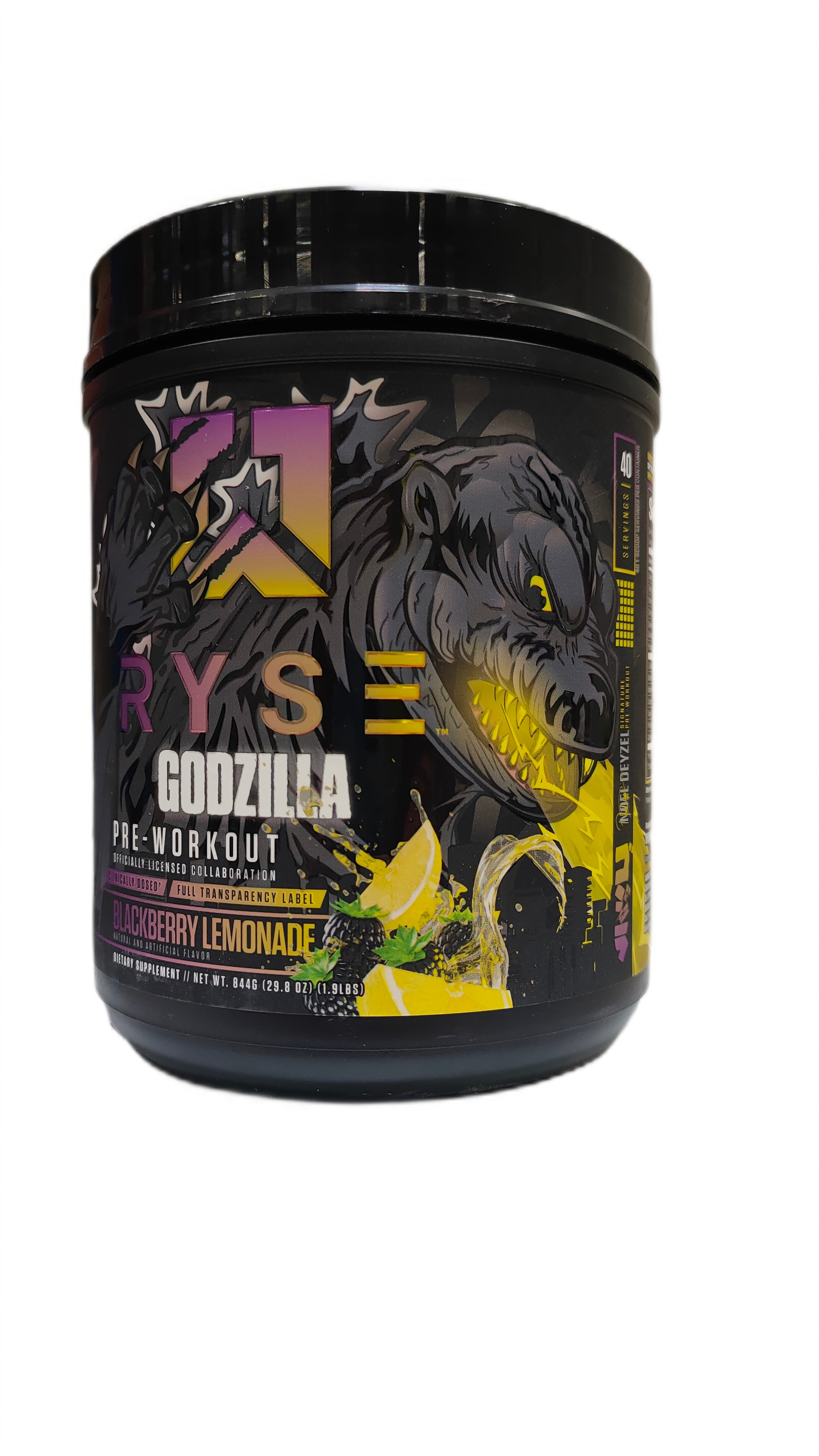 RYSE Godzilla pirms-treniņa dzēriens, kazeņu limonāde – 844 g