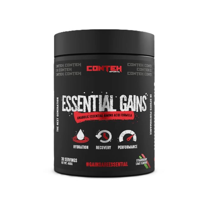 Conteh Sports Essential Gains, zemeņu un laima garša – 465 g