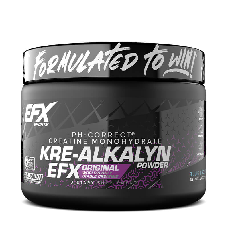 EFX Sports Kre-Alkalyn pulveris, zilais sals – 110 g