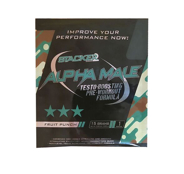 Stacker2 Europe Alpha Male, augļu punšs – 15 g (1 porcija)